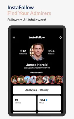 InstaFollow, Stalker Reports android App screenshot 5
